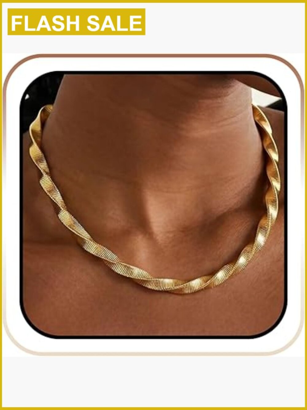Gold Plated Chunky Choker Necklace, Layered Statement Choker, Adjustable Hook